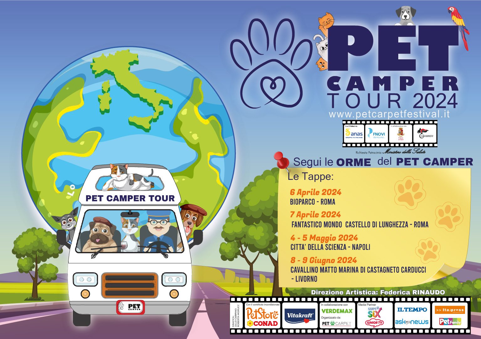 A Napoli il Pet Camper Tour, in collaborazione con Polizia, Carabinieri, Anas, contro l'abbandono, in difesa dell'ambiente e per la sicurezza stradale.
