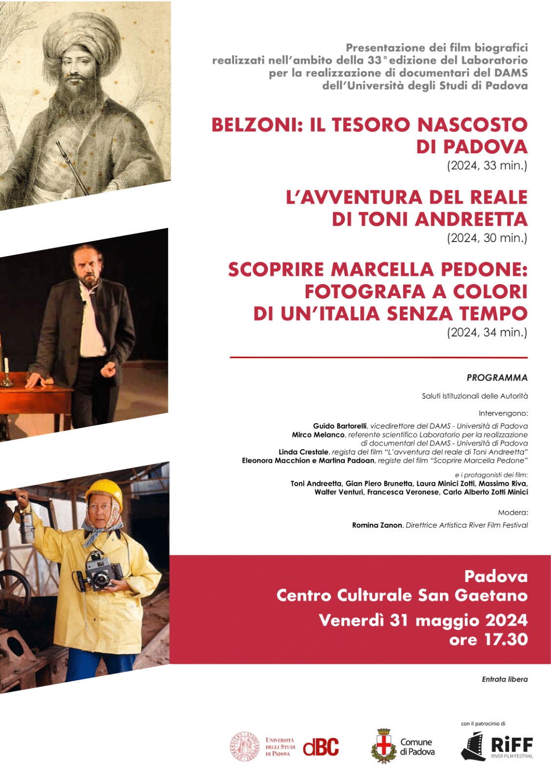 Un documentario su Giovanni Battista Belzoni. Al Centro culturale San Gaetano di Padova.