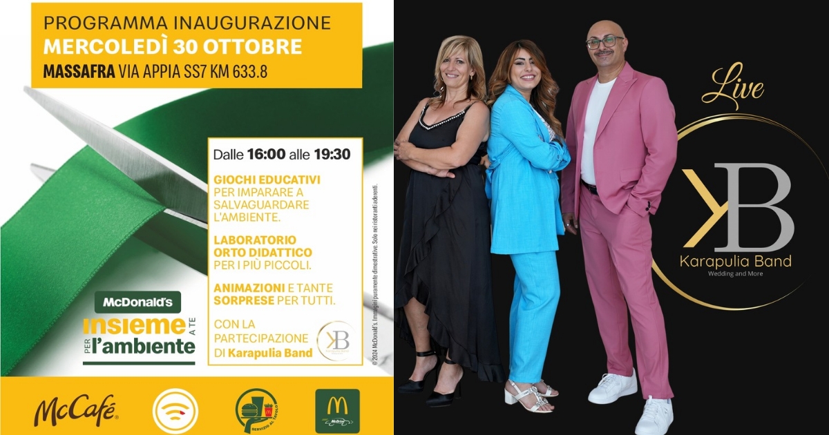 McDonald's sceglie la Karapulia Band per la sua nuova apertura a Massafra