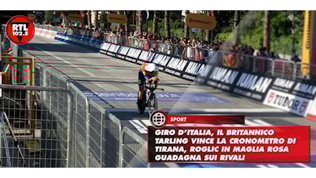 Giro d’Italia, il britannico Tarling vince la cronometro di Tirana, Roglic in maglia rosa guadagna sui rivali