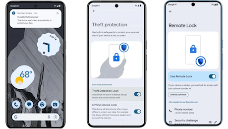 Android blocca lo schermo in caso di smartphone rubato