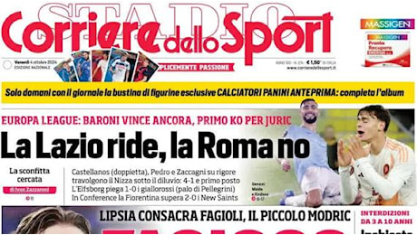 Prestazione da urlo a Lipsia. Il Corriere dello Sport esalta Fagioli in prima: Fagioco