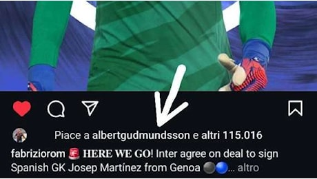 Martinez-Inter è fatta, accordo trovato con il Genoa. Arriva il 'mi piace' di Gudmundsson
