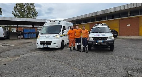 I volontari della protezione civile in viaggio verso le zone colpite dal maltempo