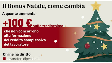 Tredicesima e bonus Natale, ecco quando arrivano e gli importi: ma su 59,3 miliardi 14,5 sono prelevati dal fi