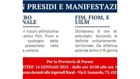 Rinnovo CCNL metalmeccanico: FIM, FIOM e UILM proclamano 8 ore di sciopero