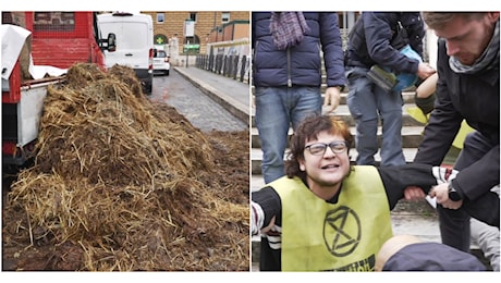 Camion di letame davanti al Viminale, la protesta di Extinction Rebellion: “Vogliamo un’altra sicurezza, quella climatica”