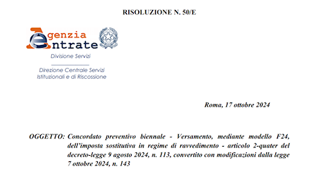 Ravvedimento speciale, pronti i codici tributo per la sanatoria legata al concordato