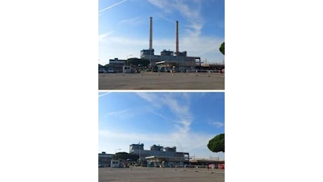 Tor del Sale, abbattute le due ciminiere dell’ex centrale Enel di Piombino