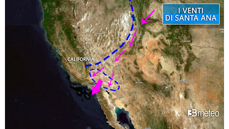 Meteo. Incendi Los Angeles. Cosa sono i venti di Santa Ana e perchè sono così potenti