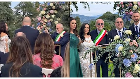 De Laurentiis show, celebra un matrimonio e non mancano battute sulla Juventus | VIDEO