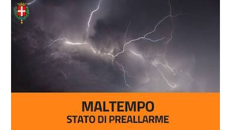 Ore 16 – Maltempo, stato di preallarme per piogge intense da domani alle 12