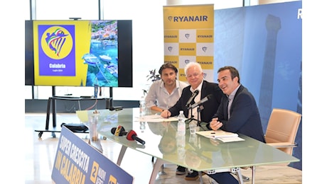 La Calabria Vola: Ryanair raddoppia l'investimento, più voli e nuove rotte per Lamezia, Reggio e Crotone