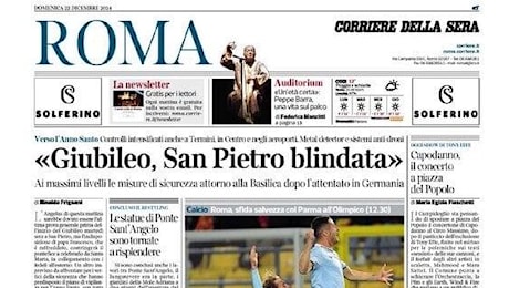 La prima pagina del Corriere di Roma : La Lazio con l'uomo in più passa solo nel finale