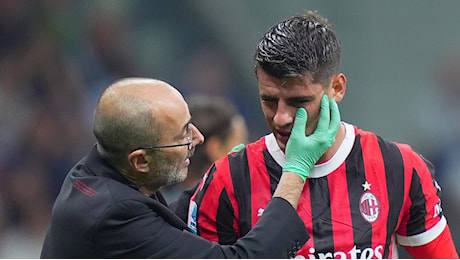 Morata salta Cagliari-Milan: trauma cranico dopo uno scontro con Pavlovic in allenamento