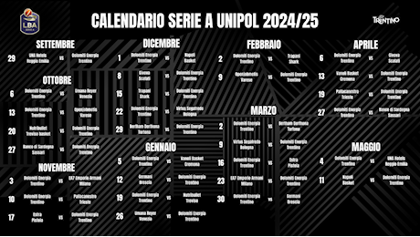 Il calendario ufficiale della UnipolSai LBA 2024-2025