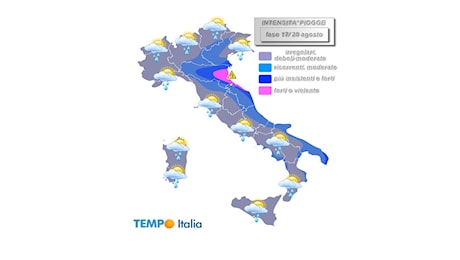 Prossima settimana: 3/4 giorni di maltempo intenso con rischio di locali dissesti. Ecco quando e dove con mappa