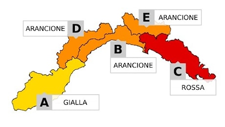 Arpal: aggiornamento allerta meteo piogge e temporali