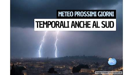 Meteo: temporali anche al Centro e al Sud; la previsione di Giuliacci