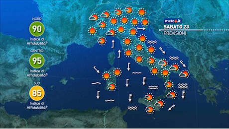 Meteo 23 novembre: ultimi effetti della Tempesta Caetano. Domenica 24 temperature in rialzo