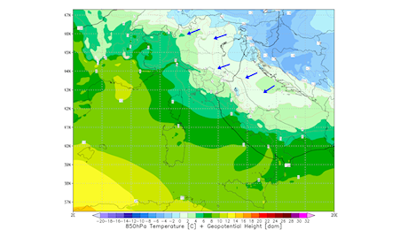 Previsioni 12-14 novembre, correnti fredde da Est e minime vicine allo zero in pianura