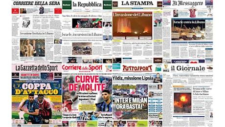 Le prime pagine dei quotidiani di oggi 1° ottobre: la rassegna stampa