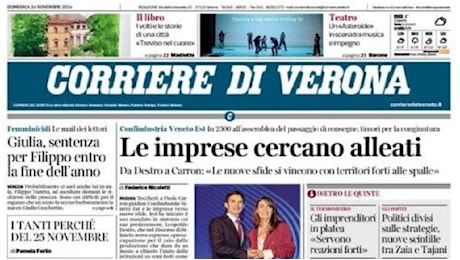 Corriere di Verona in taglio basso: Verona horror con l'Inter: tutti in ritiro