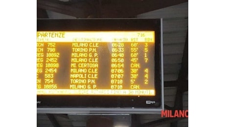 Guasto alla linea: ritardi fino a 60 minuti e treni per Milano cancellati