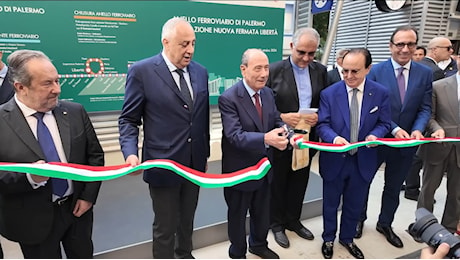 Anello ferroviario di Palermo, Schifani inaugura la fermata Libertà