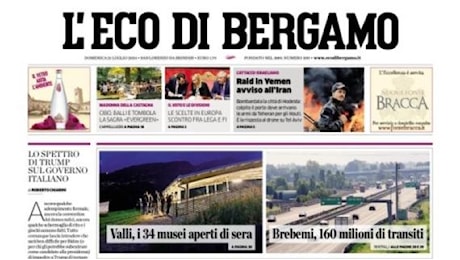 L'Eco di Bergamo : Bagno di folla, l'Atalanta fa il pieno