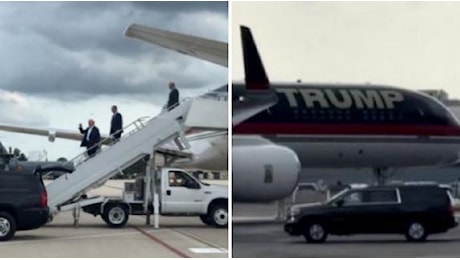 Donald Trump è arrivato a Milwaukee per la convention repubblicana: il video mentre scende dall'aereo
