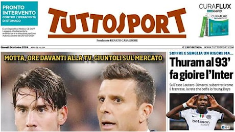 L'apertura di Tuttosport : questa mattina sui bianconeri: Reazione da Juve