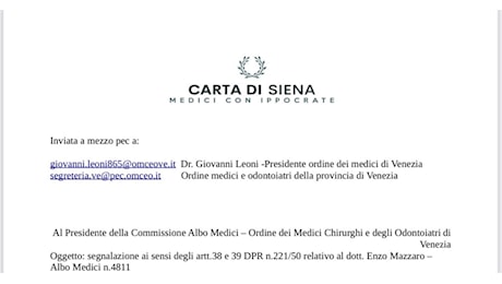 Trieste, esposto di Carta di Siena contro il cardiochirurgo Enzo Mazzaro: Il vaccino Covid non è un obbligo per fare un'operazione, violata libertà personale