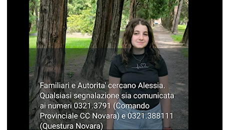 Scomparsa a Novara: si cerca la giovane Alessia