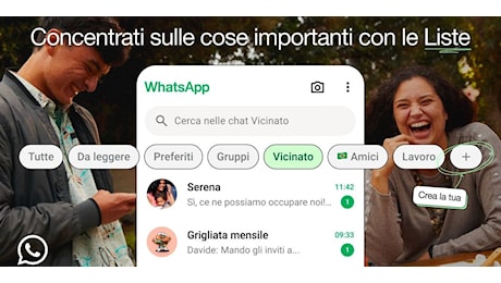 WhatsApp lancia le Liste, la soluzione per organizzare e personalizzare le chat