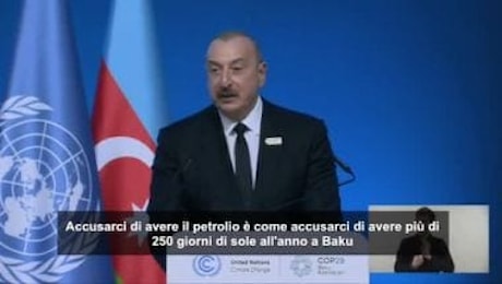 Cop29, il presidente azero Ilham Aliyev difende combustibili fossili