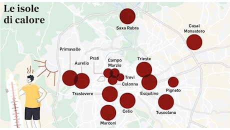 Caldo Roma, mappa dei quartieri più caldi: dal Centro a Roma Est. E quelli dove fa più fresco