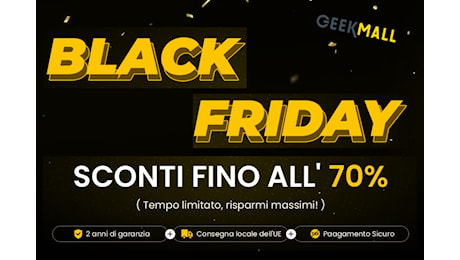 GeekMall, tecnologia in sconto fino al 70% per il Black Friday 2024