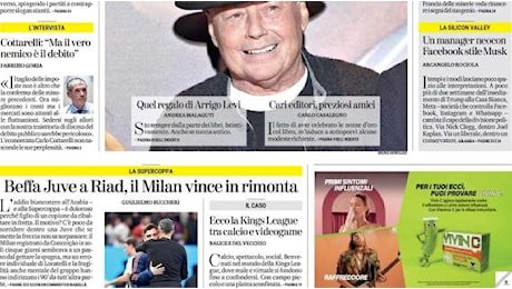 La Stampa intitola: Beffa Juve a Riad, il Milan vince in rimonta