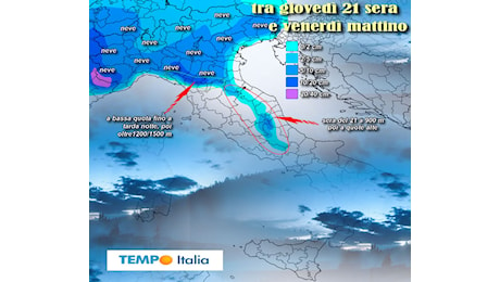 Neve fino in pianura la prossima settimana. Ecco quando e dove