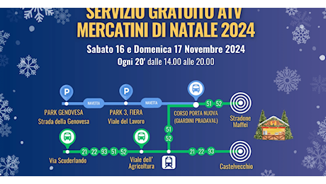 Mercatini di Natale: assalto nel weekend, pronti i bus navetta