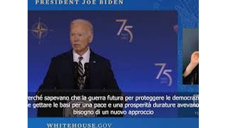 VIDEO: Biden: “75 anni fa fondazione Nato, più grande ed efficace alleanza difensiva del mondo”