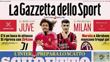 La Gazzetta dello Sport in prima pagina: Scatto Inter, Scudetto in tre mesi. Il piano