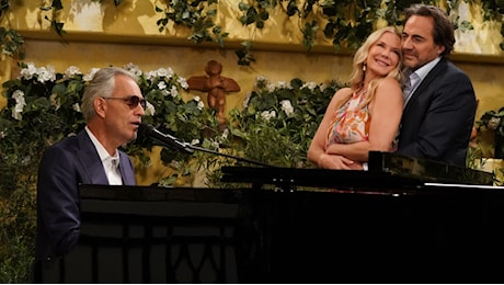 Beautiful, tutti in Italia (di nuovo). A Roma il cameo d'eccezione: Bocelli canta per Brooke e Ridge