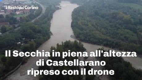 Video: il Secchia in piena all'altezza di Castellarano ripreso con il drone