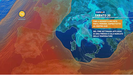 Inverno Meteo al via sotto un Vortice freddo: vento forte, pioggia e calo termico