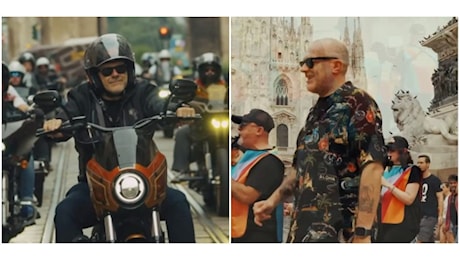Max Pezzali in giro per Milano con l'Harley Davidson: il video del cantante in città