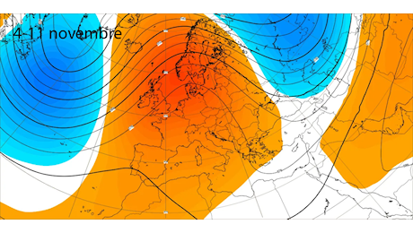 Tendenza meteo. Super anticiclone, qualche segnale di cambiamento a metà novembre. Video