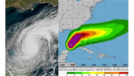 Quando arriverà in Florida l’uragano Milton e quale sarà la sua potenza