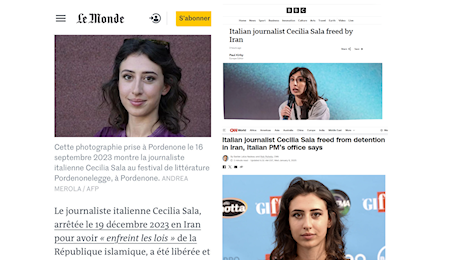 Cecilia Sala liberata, dalla Cnn alla Bbc la notizia fa il giro del mondo